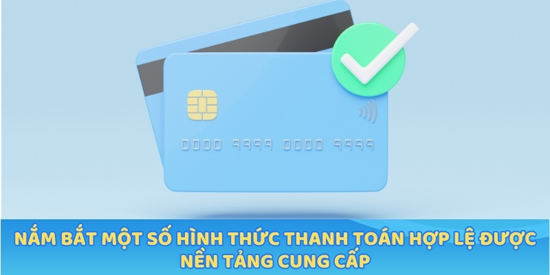 Nắm bắt một số hình thức thanh toán hợp lệ được nền tảng cung cấp
